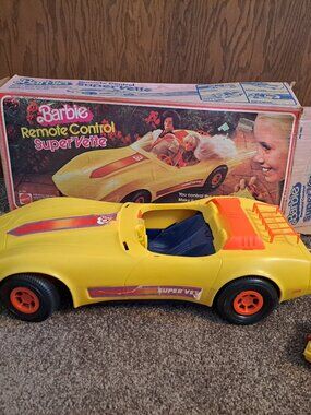 Vintage 1979 Mattel Barbie Super'Vette Remote Control Yellow Corvette With Box